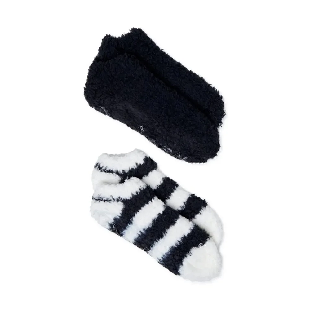 Women’s Dearfoams Ultra Soft Fuzzy Slipper Socks 2, 2-Packs Shoe Size 4-10